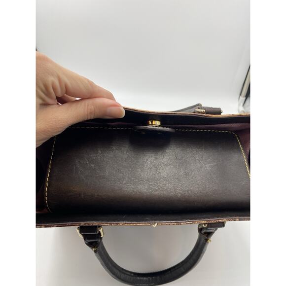 Dooney & Bourke Janine Crocodile Embossed Leather Satchel Handbag Purse Brown - Picture 15 of 16